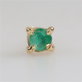 18kt Gold Green Stone Earring