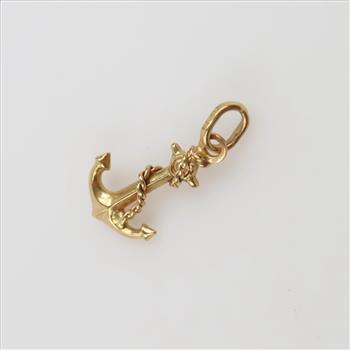18kt Gold Hollow Anchor Pendant