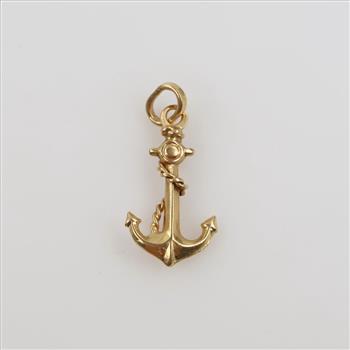 18kt Gold Hollow Anchor Pendant
