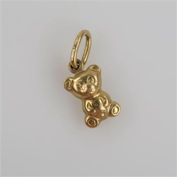 18kt Gold Hollow Bear Pendant