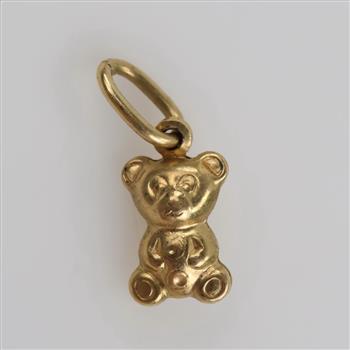 18kt Gold Hollow Bear Pendant