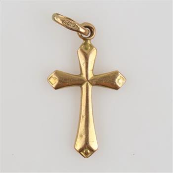 18kt Gold Hollow Cross Pendant