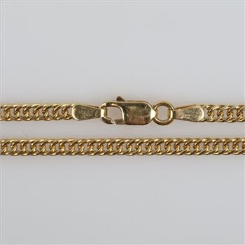 18kt Gold Hollow Double Curb Chain Bracelet