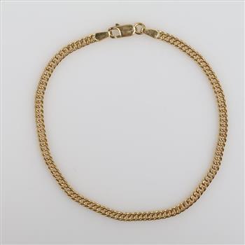 18kt Gold Hollow Double Curb Chain Bracelet