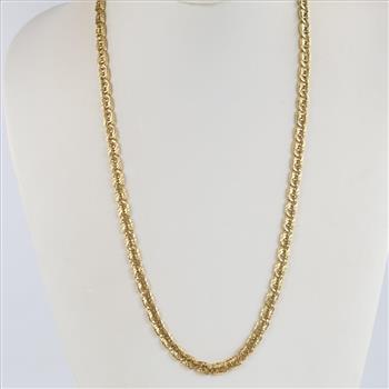 18kt Gold Hollow Fancy Mariner Necklace