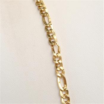 18kt Gold Hollow Figaro Link Necklace