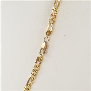 18kt Gold Hollow Figaro Link Necklace