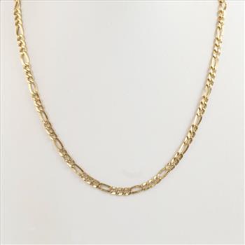 18kt Gold Hollow Figaro Link Necklace