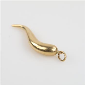 18kt Gold Hollow Italian Horn Pendant