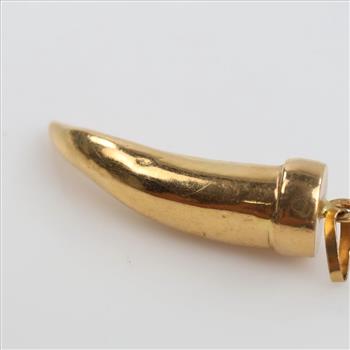 18kt Gold Hollow Italian Horn Pendant