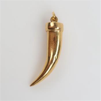 18kt Gold Hollow Italian Horn Pendant