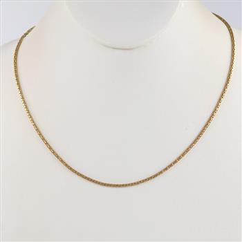 18kt Gold Hollow Link Necklace