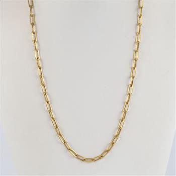 18kt Gold Hollow Link Necklace