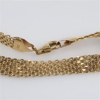 18kt Gold Hollow Mesh Link Bracelet