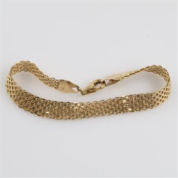 18kt Gold Hollow Mesh Link Bracelet