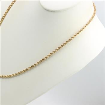 18kt Gold Hollow Rope Chain Necklace