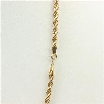 18kt Gold Hollow Rope Chain Necklace