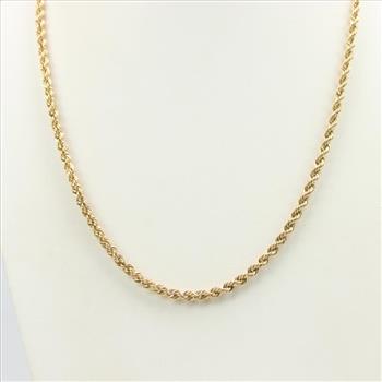 18kt Gold Hollow Rope Chain Necklace