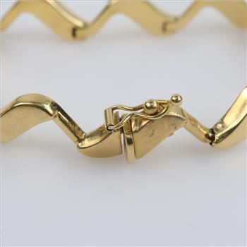 18kt Gold Hollow Wave Link Bracelet