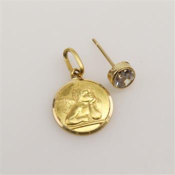 18kt Gold Jewelry, 2 Pieces