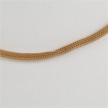 18kt Gold Mesh Link Hollow Necklace