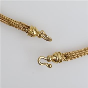 18kt Gold Mesh Link Hollow Necklace