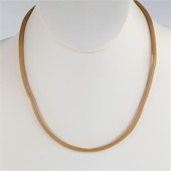 18kt Gold Mesh Link Hollow Necklace