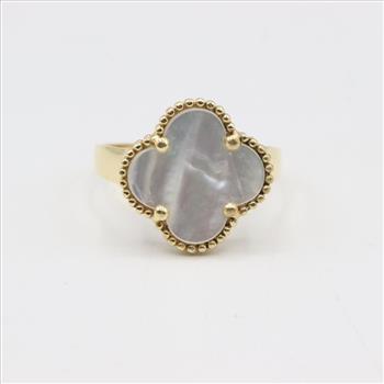 18kt Gold Mother-Of-Pearl Clover Ring