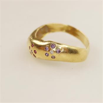 18kt Gold Multi-Color Stone Ring
