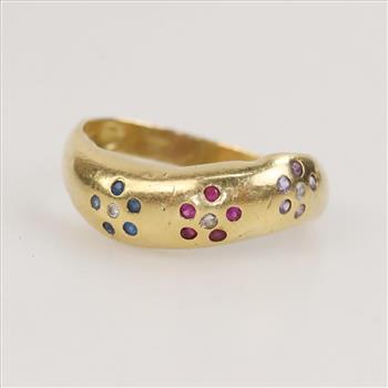 18kt Gold Multi-Color Stone Ring