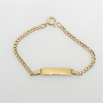 18kt Gold Name Plate Curb Chain Bracelet