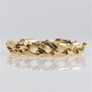 18kt Gold Oval Link Chain Bracelet-Evaluated By Our Certified Gemologist-AGS/GIA