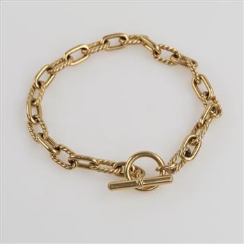 18kt Gold Oval Twisted Rope Link Chain Bracelet -Evaluated By Our Certified Gemologist-AGS/GIA