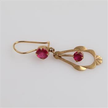18kt Gold Pink Stone Earrings