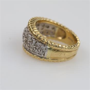 18kt Gold Platinum Accent Diamond Ring