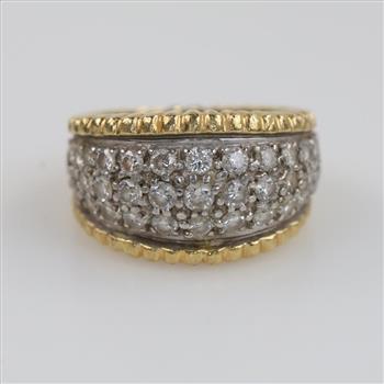 18kt Gold Platinum Accent Diamond Ring