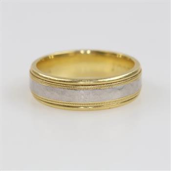 18kt Gold Platinum Band