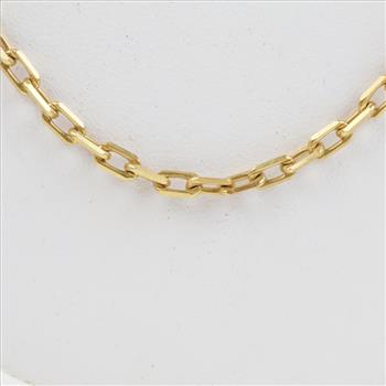 18kt Gold Rectangle Link Necklace