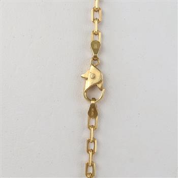 18kt Gold Rectangle Link Necklace