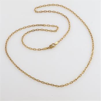 18kt Gold Rectangle Link Necklace