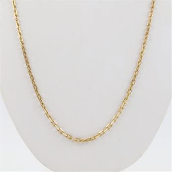 18kt Gold Rectangle Link Necklace