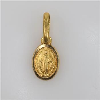 18kt Gold Religious Pendant