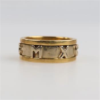 18kt Gold Roman Numerals Spinner Ring