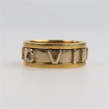 18kt Gold Roman Numerals Spinner Ring