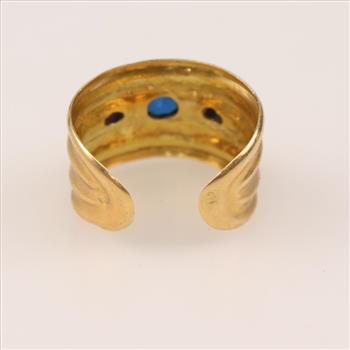 18kt Gold Ruby And Sapphire Cuff Ring