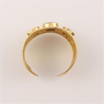 18kt Gold Ruby And Sapphire Cuff Ring