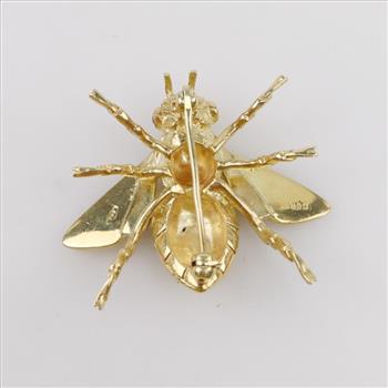 18kt Gold Ruby Bee Pin