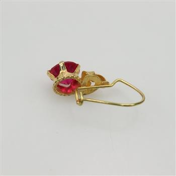 18kt Gold Ruby Single Earring