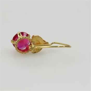 18kt Gold Ruby Single Earring