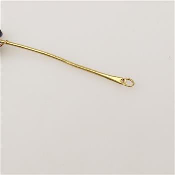 18kt Gold Sapphire Beads And Green Boule Pendant